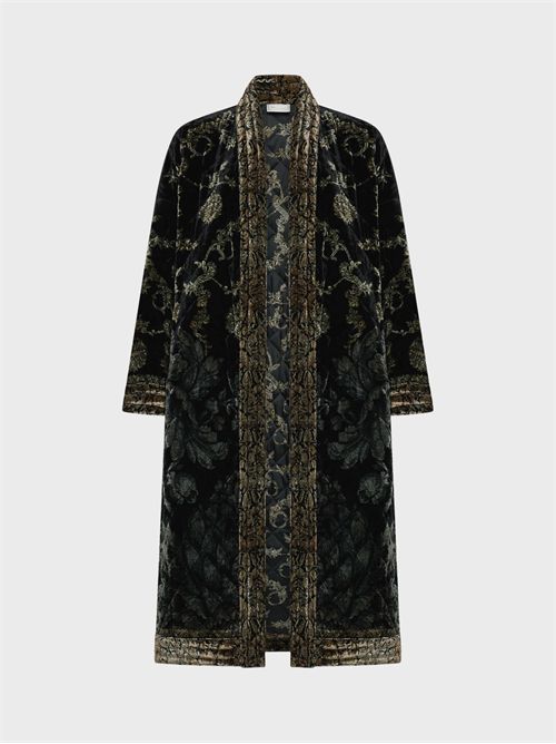Kimono oversize in viscosa e seta con motivo floreale PIERRE-LOUIS MASCIA | KM11944519583